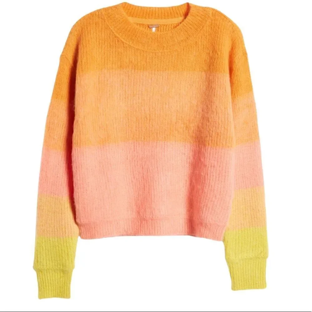 Free People Autumn Sky Stripe Sweater in the size XL